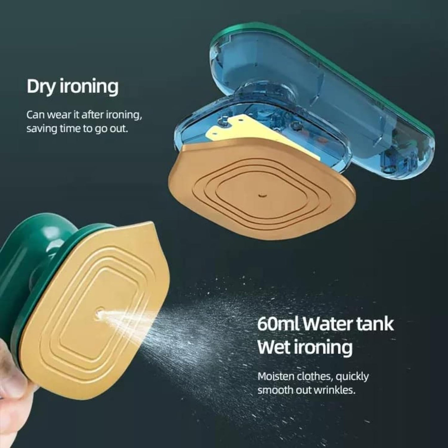 Portable Mini Steamer & Iron: 2-in-1 Portable Travel Friendly