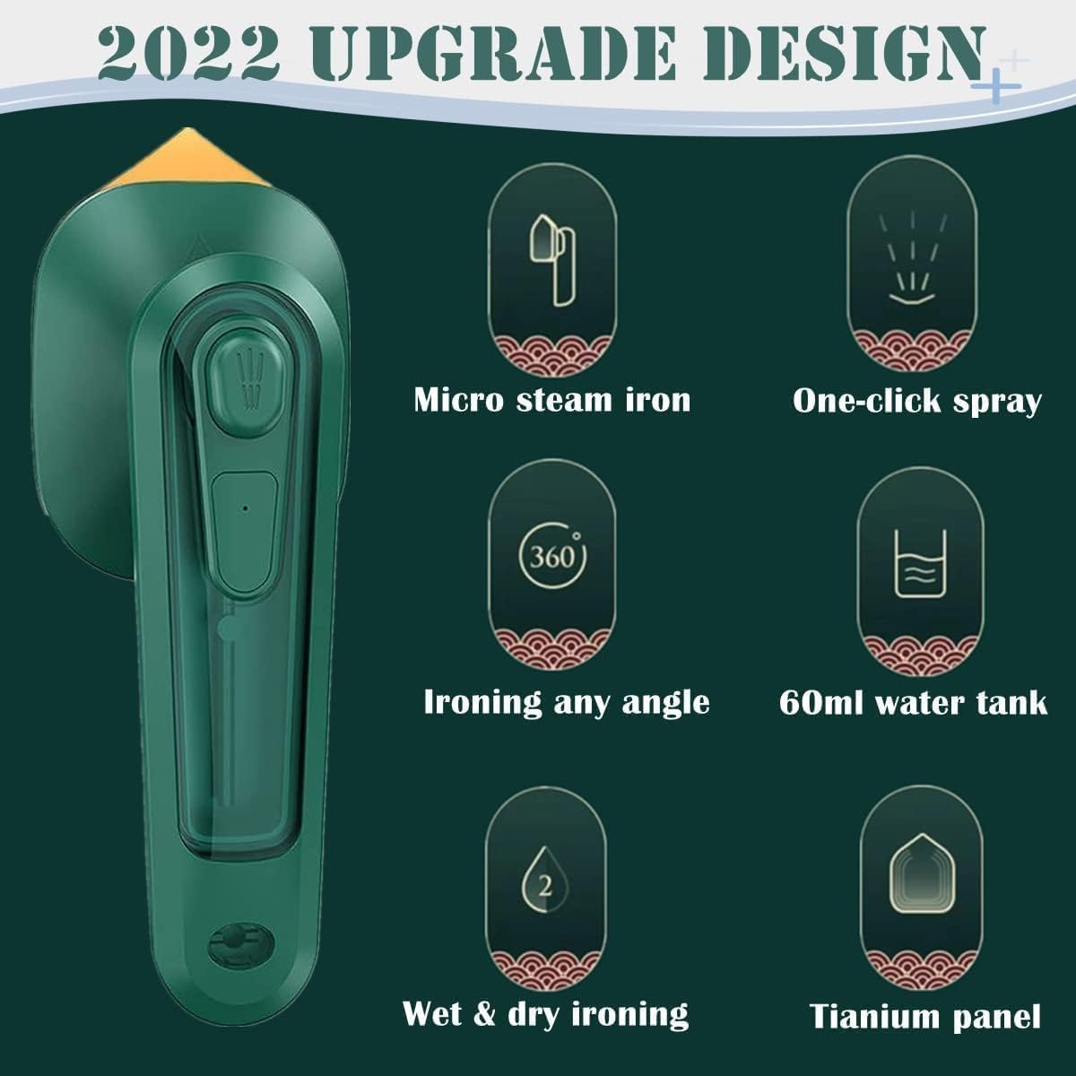 Portable Mini Steamer & Iron: 2-in-1 Portable Travel Friendly